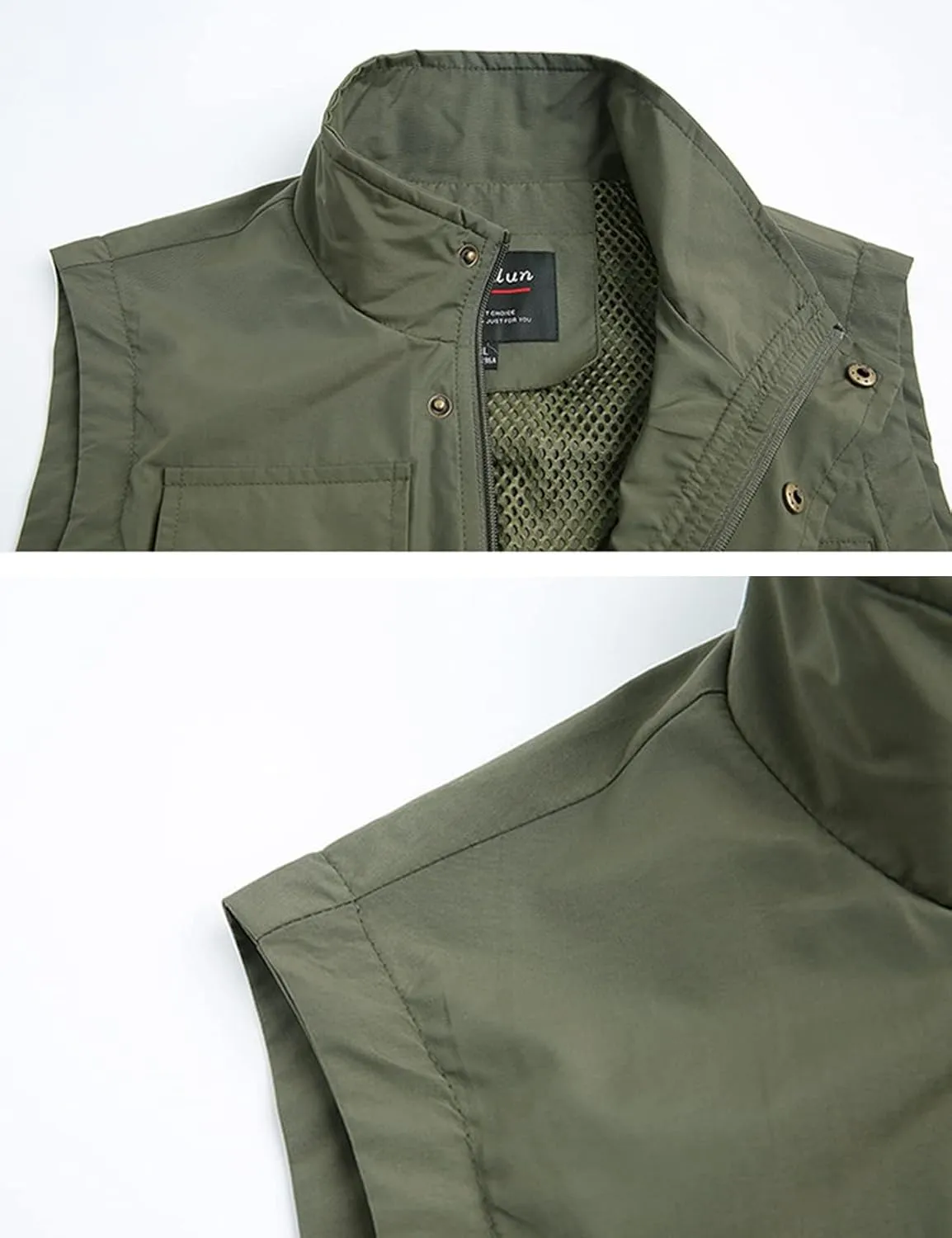 Yimoon Mens Utility Fishing Vest Summer Lightweight Safari Travel Cargo Vest Outdoor Work Vests Multi Pockets